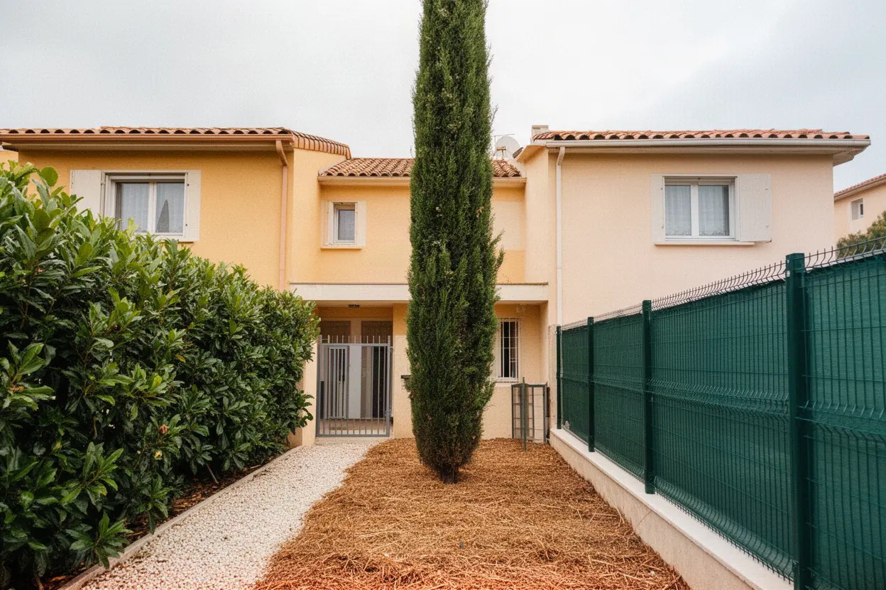 Cyprès incliné avant abattage à Cannes