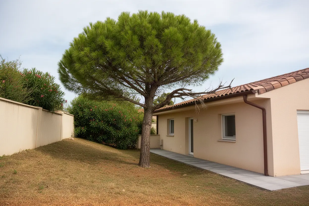 Pin dense avant élagage à La Roquette-sur-Siagne