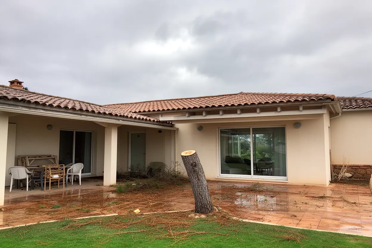 Terrasse sécurisée après élagage urgent à Mandelieu-la-Napoule