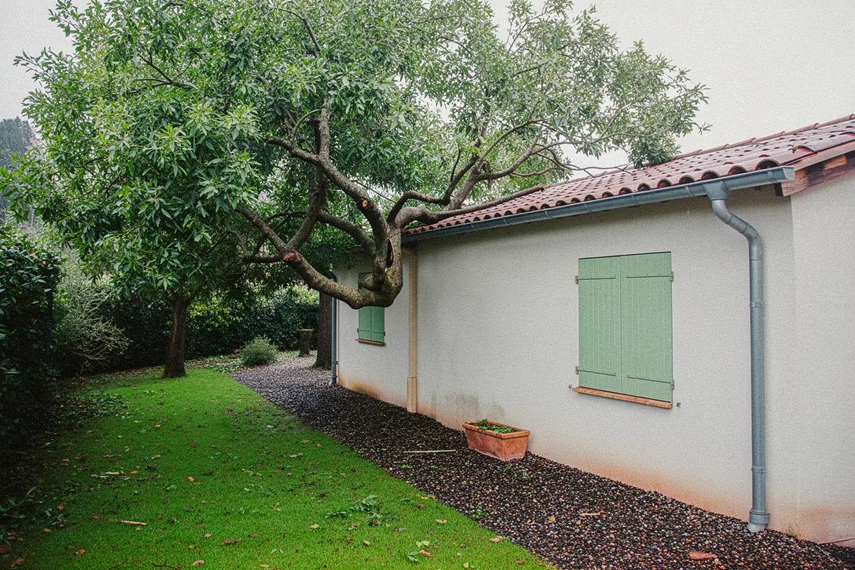 Toiture dégagée après élagage urgent à Mougins