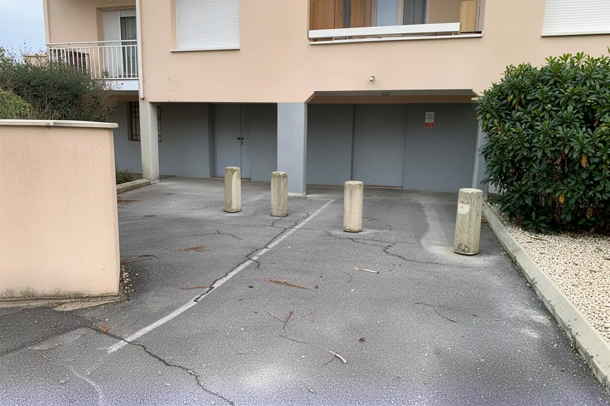 Cour nettoyée après ramassage des déchets verts à Antibes